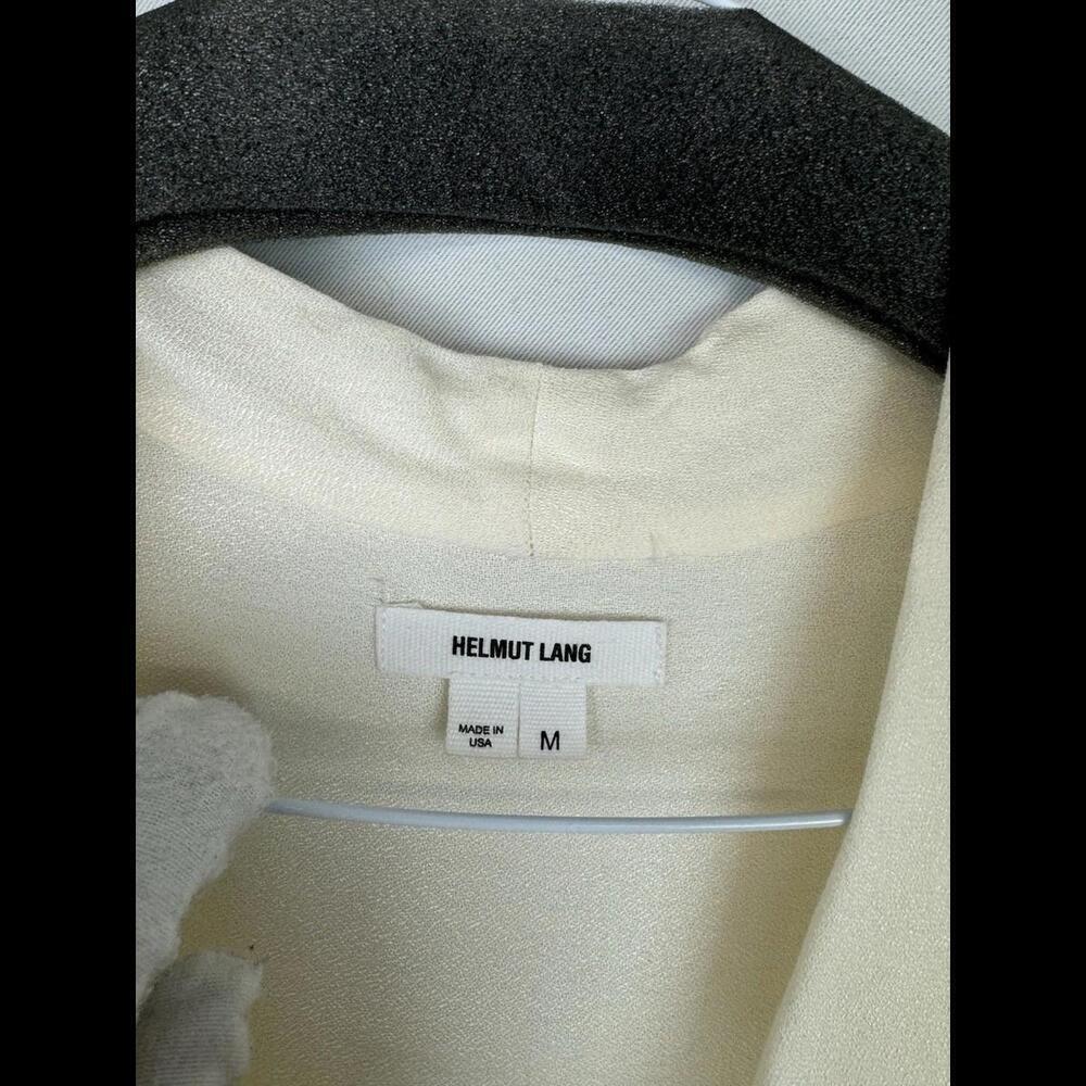 Helmut Lang Wrap Buckle Hem Blouse Ivory Size M - Picture 5 of 7